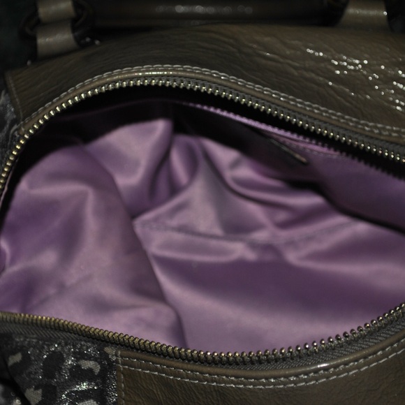 Coach Metallic Gray Leopard Shoulder Bag - Picture 9 of 11